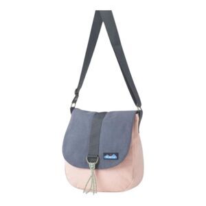 KAVU Wayfare Mini Crossbody Cherry Blossom Pale Peach Faux Suede Flap Boho